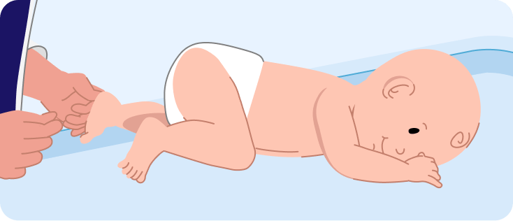 Baby crawl reflex