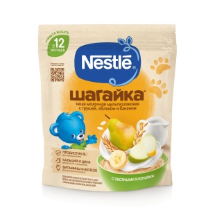 NESTLÉ® ШАГАЙКА® Каша молочная мультизлаковая яблоко, банан, груша