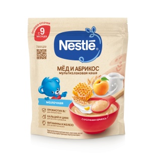 Nestlé® Молочная мультизлаковая каша с мёдом и кусочками абрикоса
